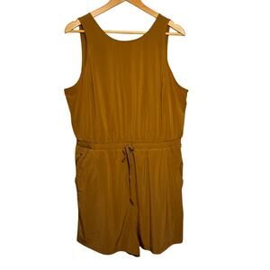 All in Motion Sleeveless Drawstring Romper Camel Brown Women’s XL Athleisure
